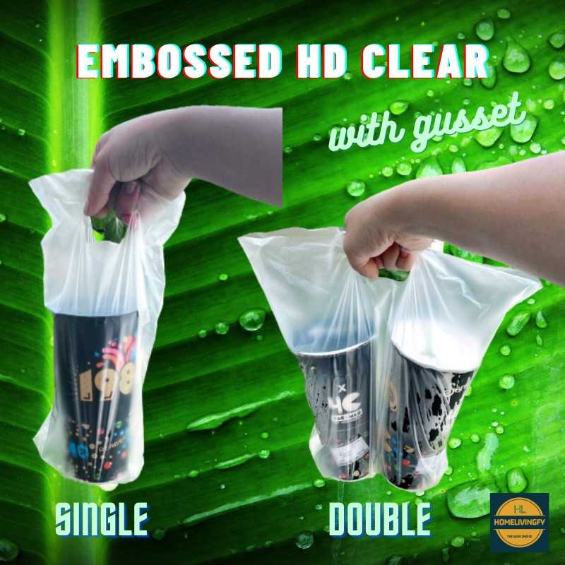 Clear Embossed HD Milk Tea Bag 100 pcs/pack